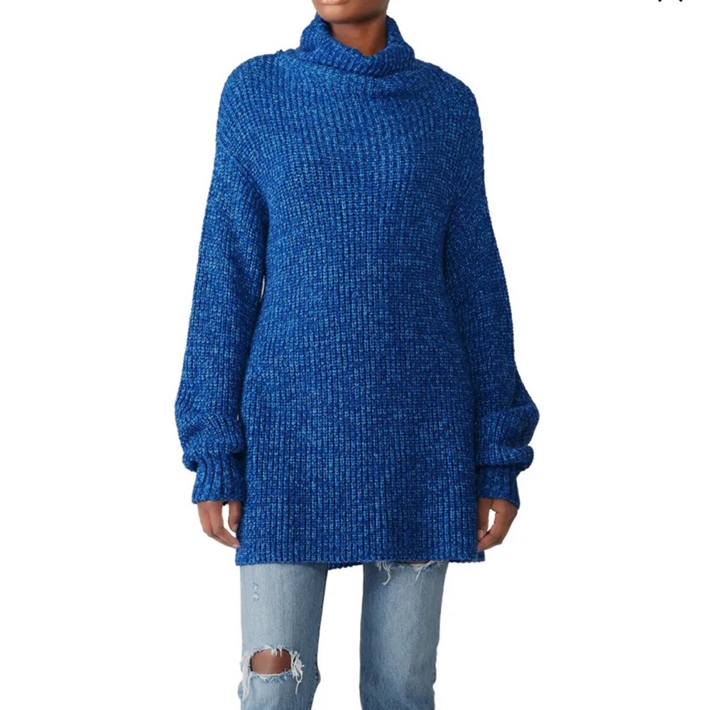 NWT Free People Women's Eleven Turtleneck Ribbed Oversized Sweater Sz Med